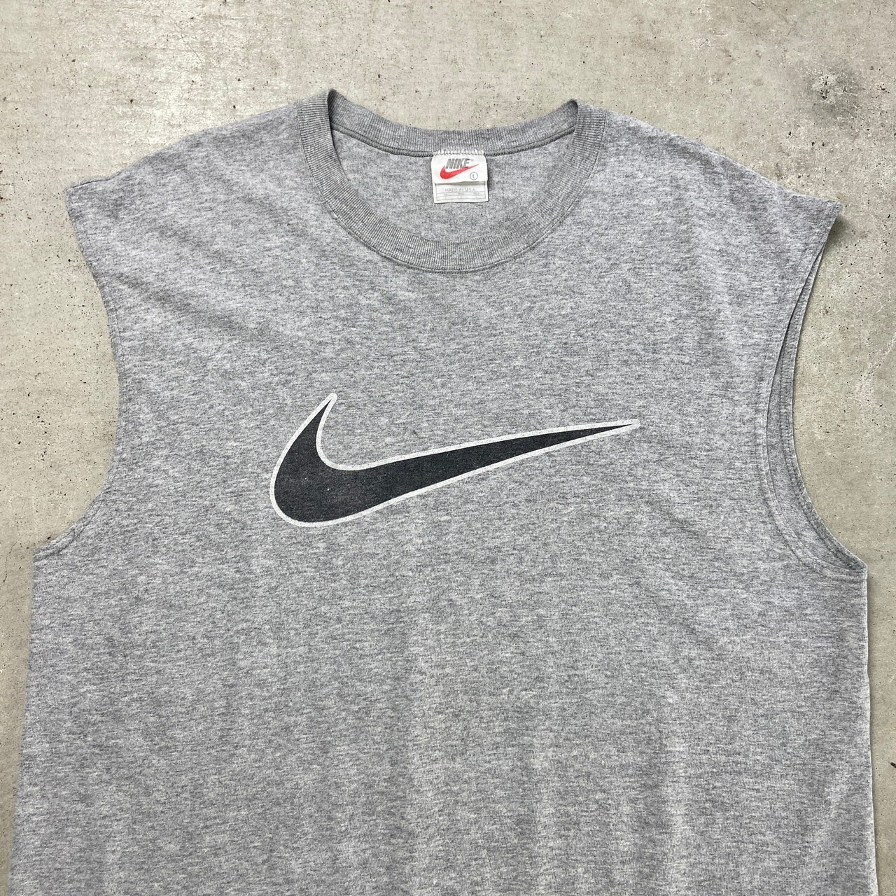 90年代 USA製 NIKE ナイキ スウォッシュロゴ ノースリーブTシャツ 