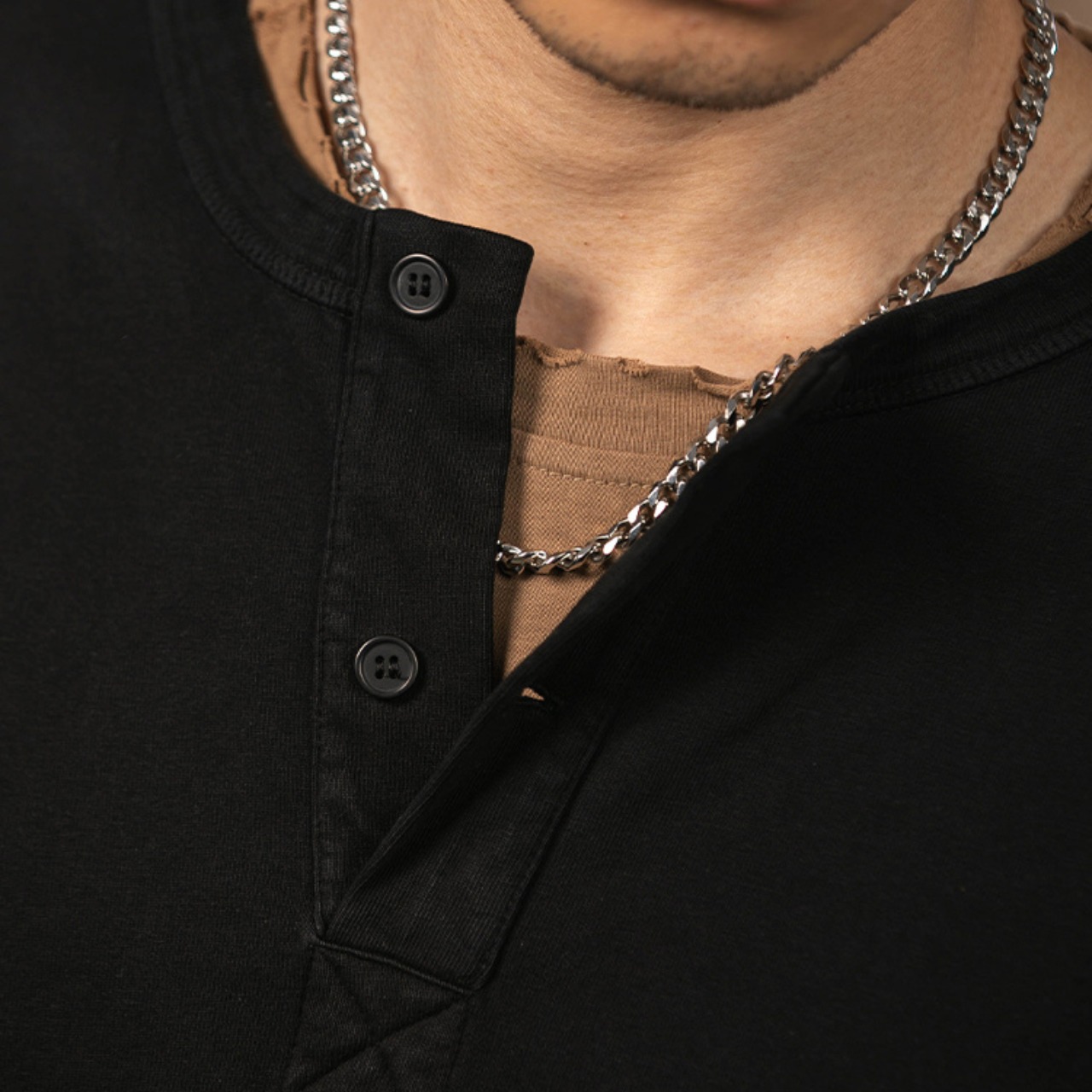 ヘンリーネック ロングスリーブTシャツ af0056