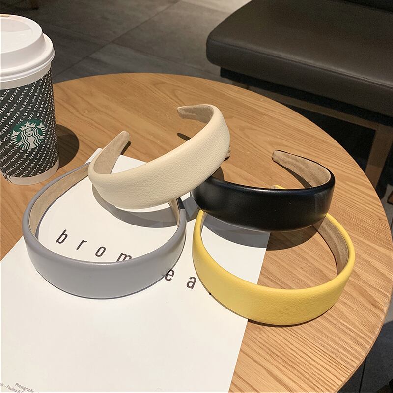 ヘアバンド レッドレザーソリッド カラースタンダードヘアピン レトロ ヘアアクセサリー ソリッドカラー ブラック・アイド・ピーズ55988025761