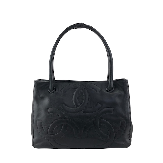 CHANEL シャネル トートバッグ ブラック ココマーク レザー トリプルココ vintage ヴィンテージ オールド k6gcrx