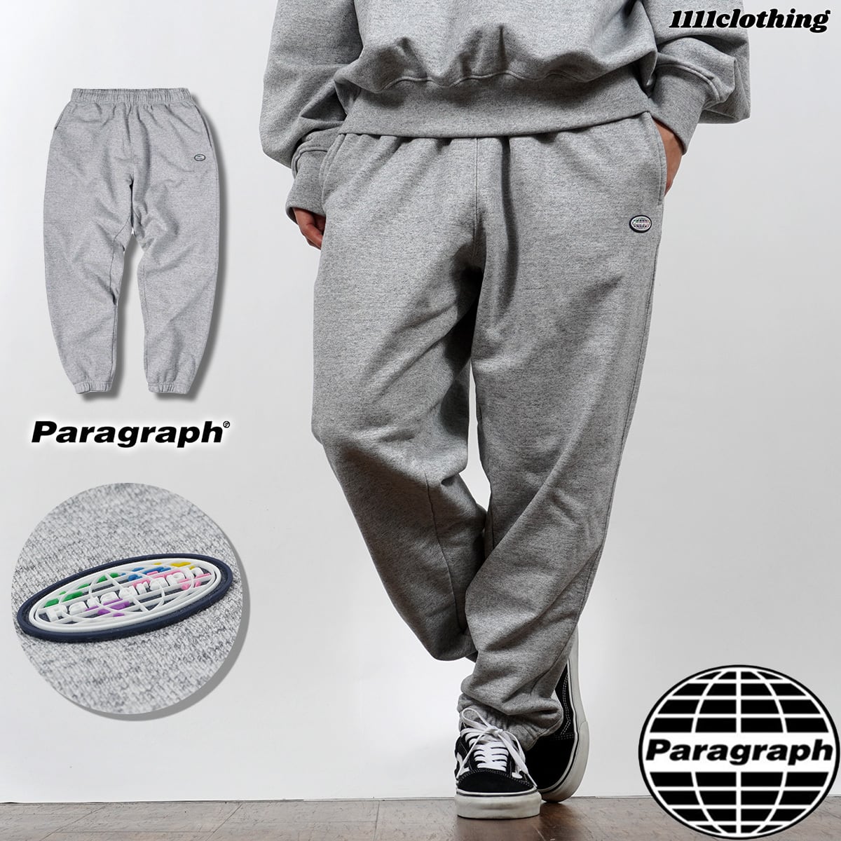 PARAGRAPH パラグラフ 刺繍デカロゴ スウェット グレー XL - スウェット