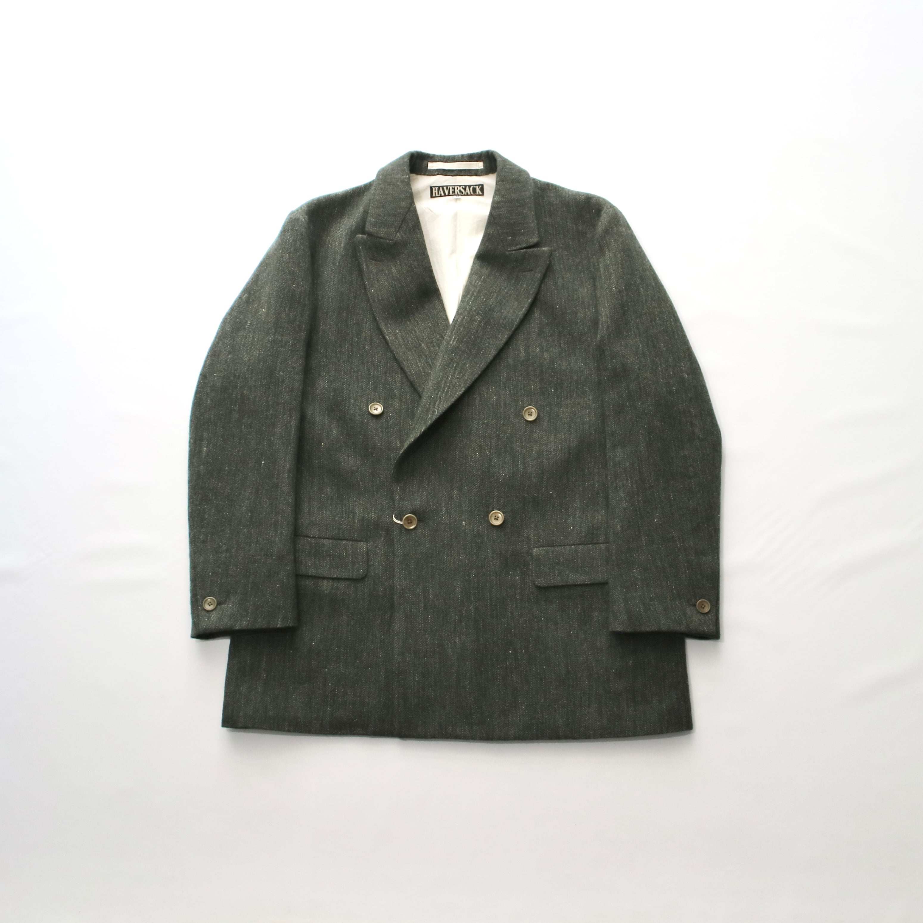 HAVERSACK ハバーサック】WOOL LINEN HERRINGBONE TWEED DOUBLE 