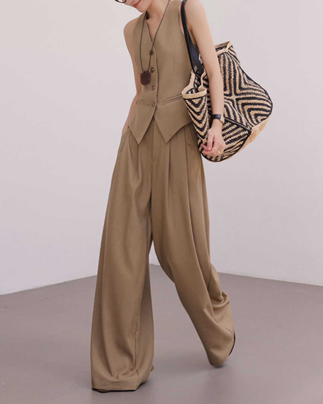 ベストワイドパンツセットアップ S25545