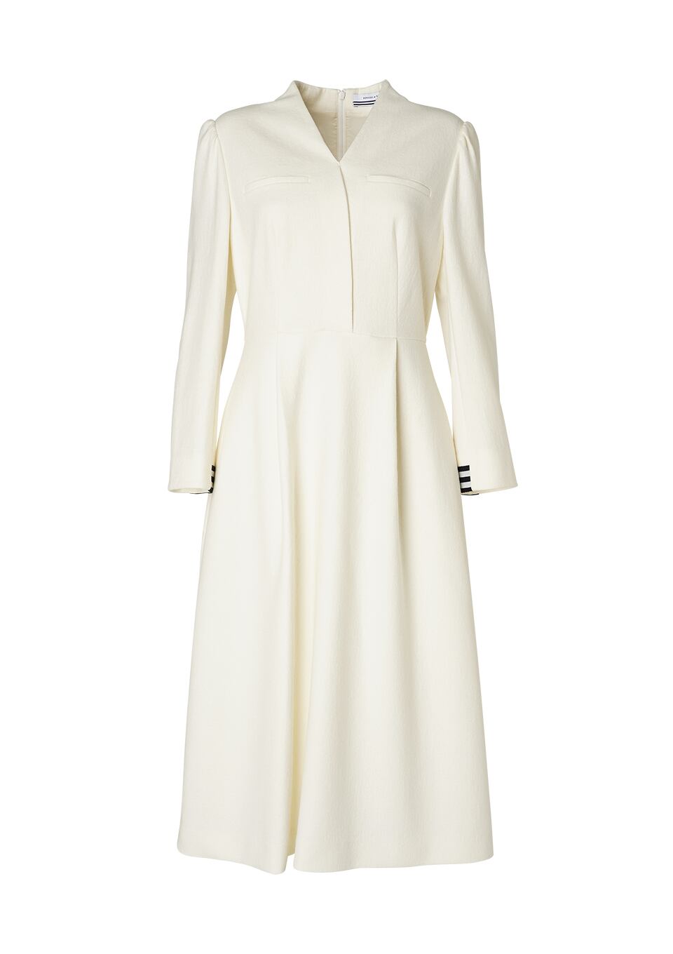 BORDERS at BALCONY WOOL TUCK DRESS ボーダーズアットバルコニー