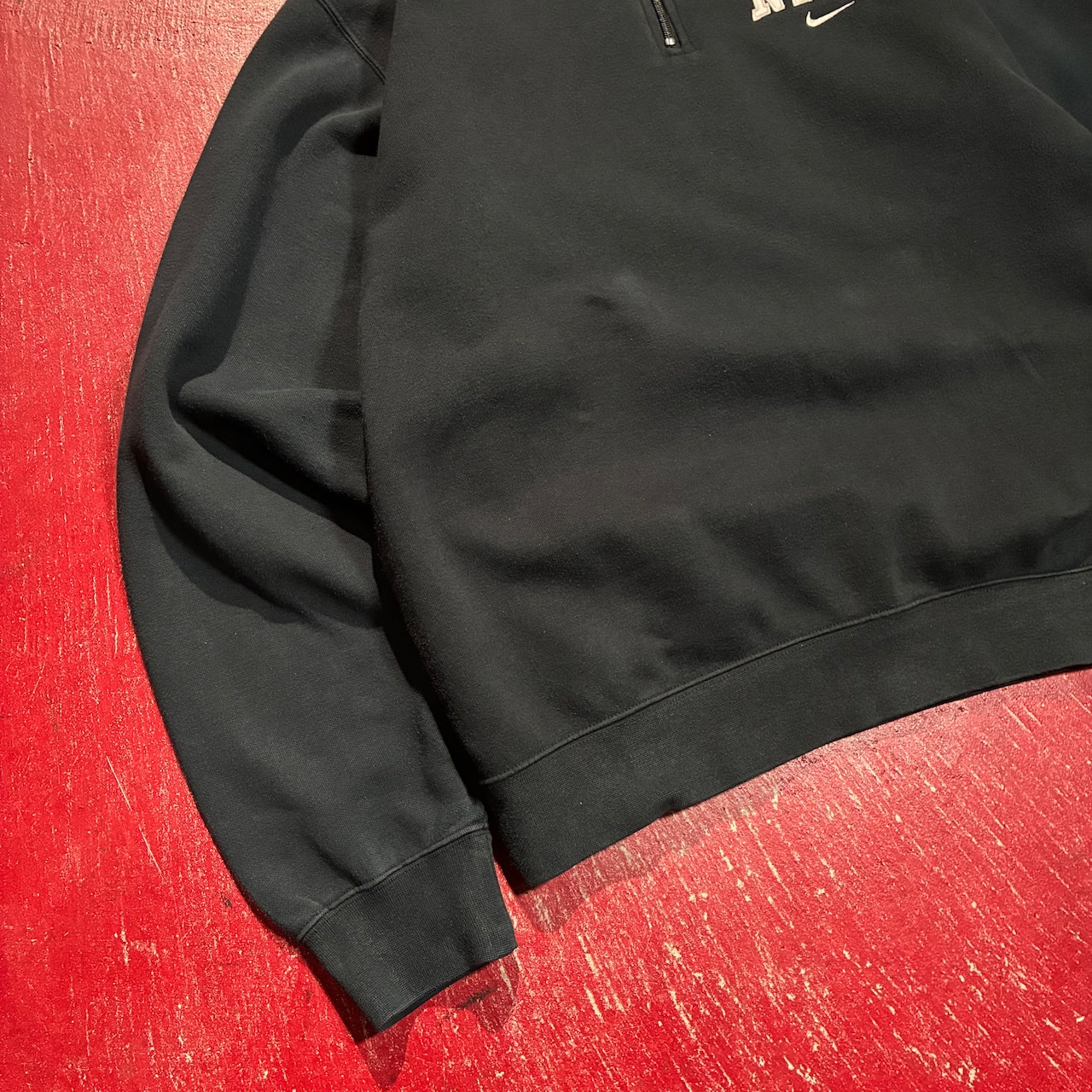 00s NIKE ハーフジップスウェット 黒 ナイキ ワンポイント
