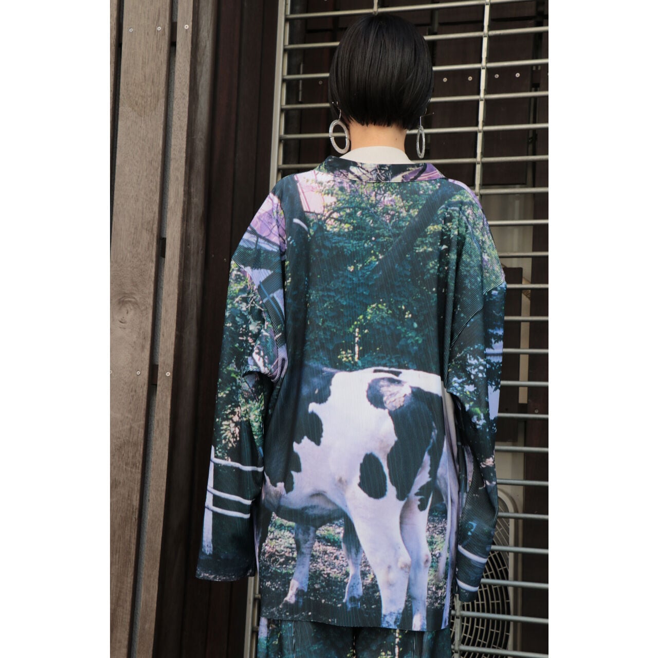 NON TOKYO PRINT RIB BIG CARDIGAN (COW) 23S-0224 | IAAAM ONLINE STORE