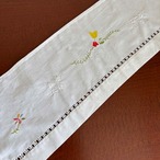 刺繍　棚飾り　白糸刺繍　色刺繍　ハンドメイドインテリア　野花　12clek23-2