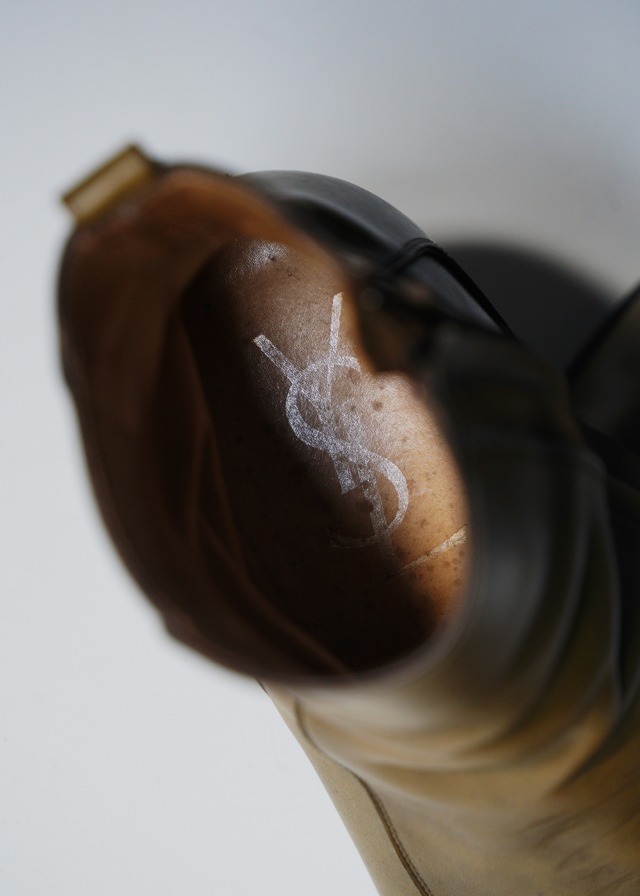 Yves Saint Laurent Rive Gauche by Hedi Slimane side zip leather boot