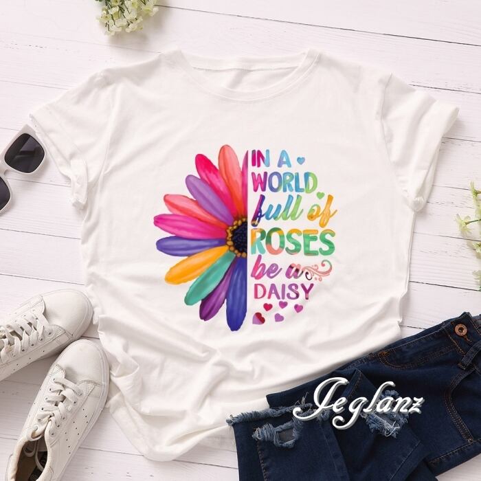 12色 カラフル ロゴ フラワー アート Tシャツ ユニセックス(MC730)β