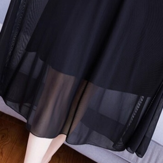 エレガント メッシュロングスリーブ ダンスドレス ds1065