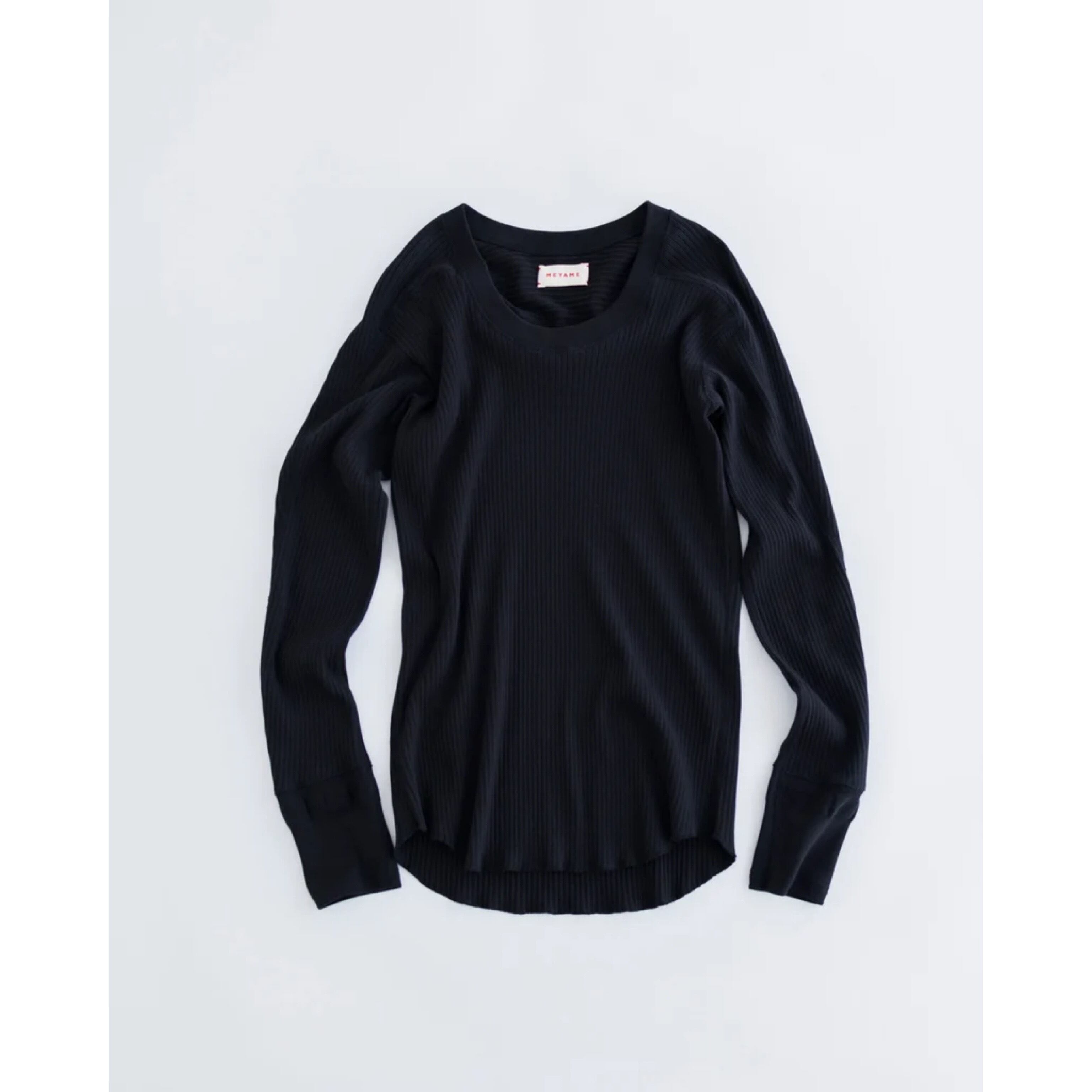 MEYAME リブプルオーバー OBLONG NECK RIB PO MEYAME │ OBLONG NECK RIB PULLOVER ( white, black) | robin ASO