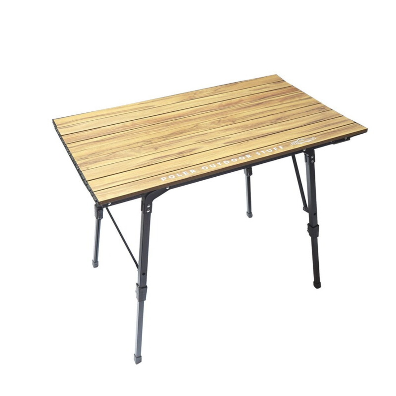 POLeR ポーラー アジャスタブル ロールトップアルミテーブルウッドプリント AJUSTABLE ROLLTOP ALUMINUM TABLE WOOD PRINT