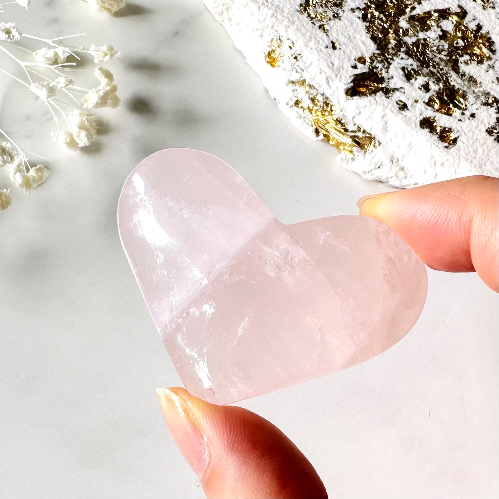 ローズクォーツ ハート型ストーン | Mt.Sophia 天然石屋さん／マウント