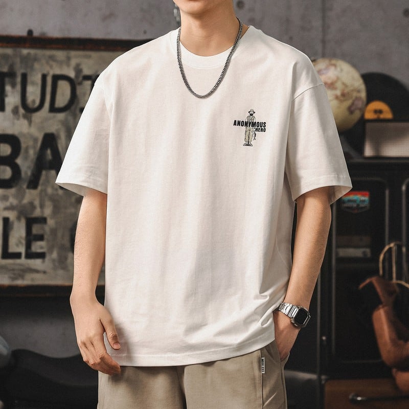 ラウンドネック半袖Tシャツ D0185