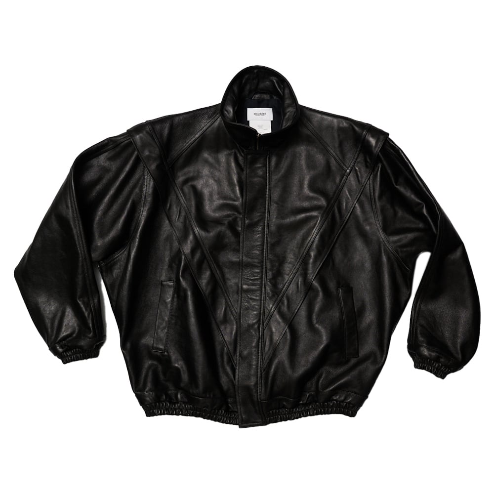 24AW】doublet LEATHER TRACK JACKET (BLACK) 24AW04BL190 24AW】doublet LEATHER TRACK JACKET (BLACK) 24AW04BL190
