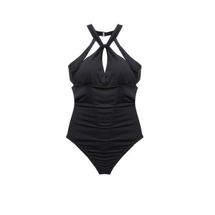 専用　ブラック ワンショルダー ワンピース水着 ショルダーフリルスクエアネックワンピース 水着 水着体型カバー