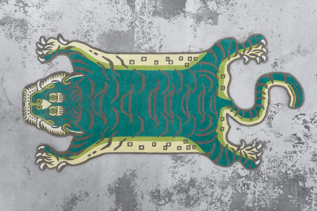 チベンタイガー　ラグ Tibetan Tiger Rug 《Lサイズ•ウール・オリジナル3・サファリ
