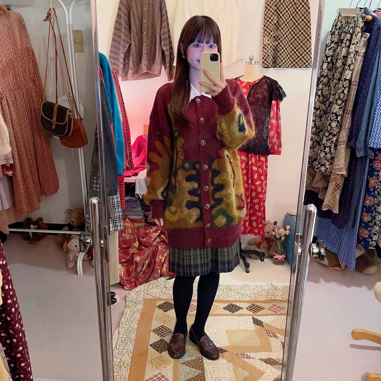 botanical lame knit cardigan