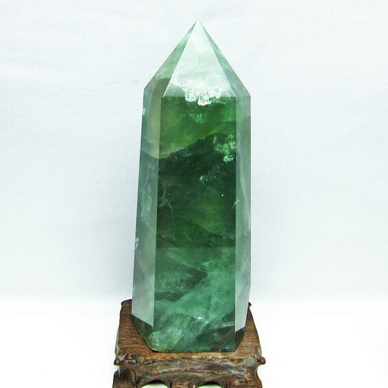 1.4Kg フローライト 蛍石 六角柱 台座付属  152-1336