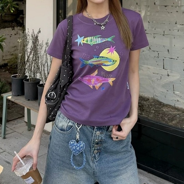 フィッシュグラフィックTシャツ 2col   R02277