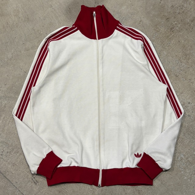 1980s adidas TRACK JACKET WHITE/RED