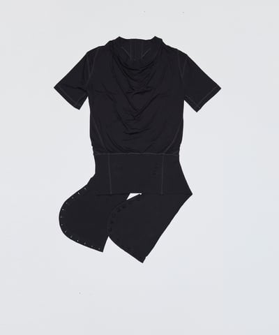 25SS】MUKCYEN ムッシャン / deformed hooded t-shirt / フード付きT