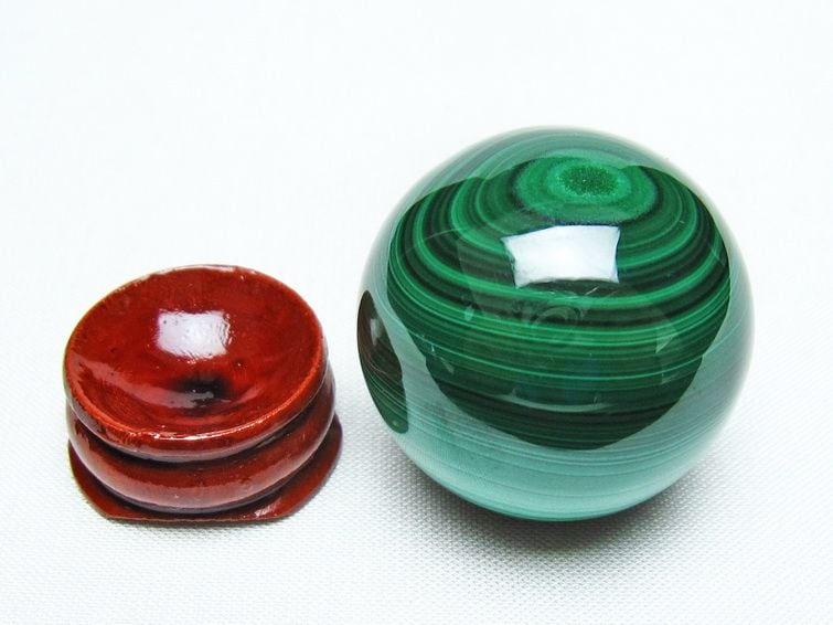 マラカイト 丸玉 33mm スフィア 置物 一点物 141-8381 | 天然石