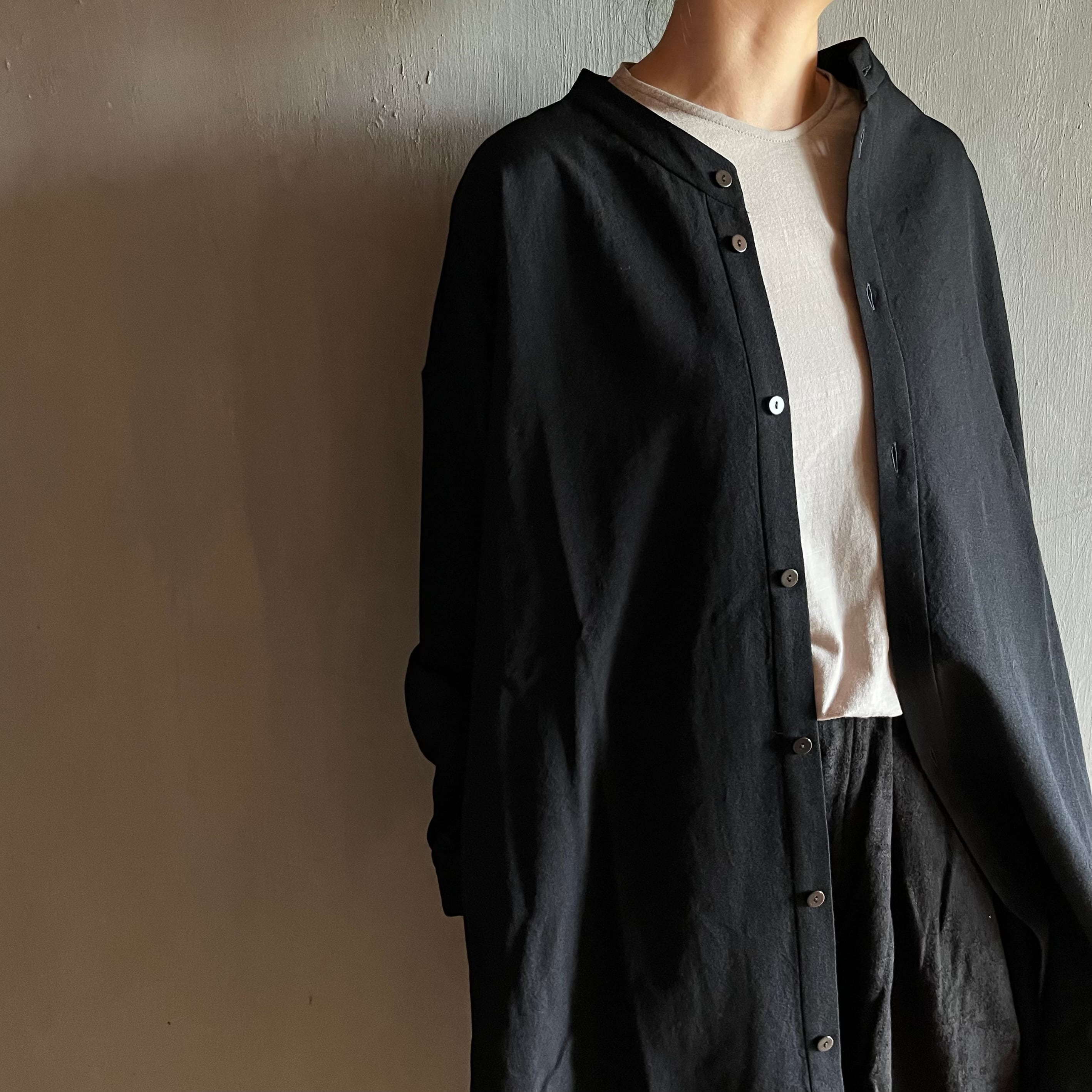 MITTAN｜エアータンブルウールシャツ 黒 SH-106 | CORNER_122