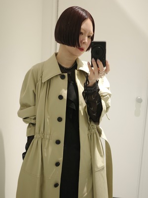 【26AW】FETICO フェティコ / コート / COTTON TWILL GATHERED SOUTIEN COLLAR COAT