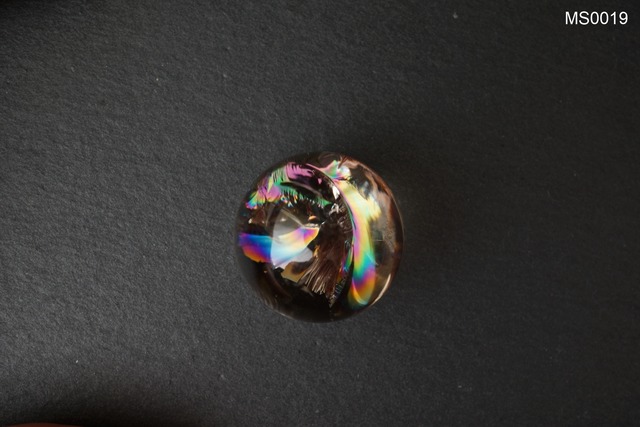 プレミアム級の虹入り＊レインボースモーキークォーツ（スモーキーアイリスクォーツ）のマクラメネックレス