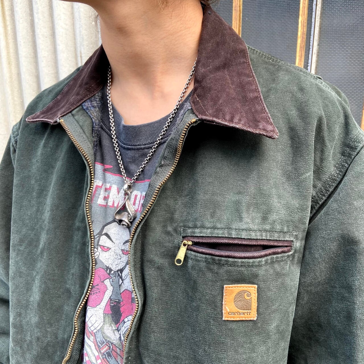 Carhartt J97 デトロイトジャケット モスグリーン ジョニーデップS