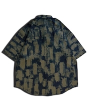 【1着限定販売 / 最短即日発送】ろうけつ藍染めブロード ルーズフィットシャツ 侘び寂び
