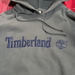 90s Timberland プルオーバーフーディー カーキ 刺繍ロゴ オールドティンバー