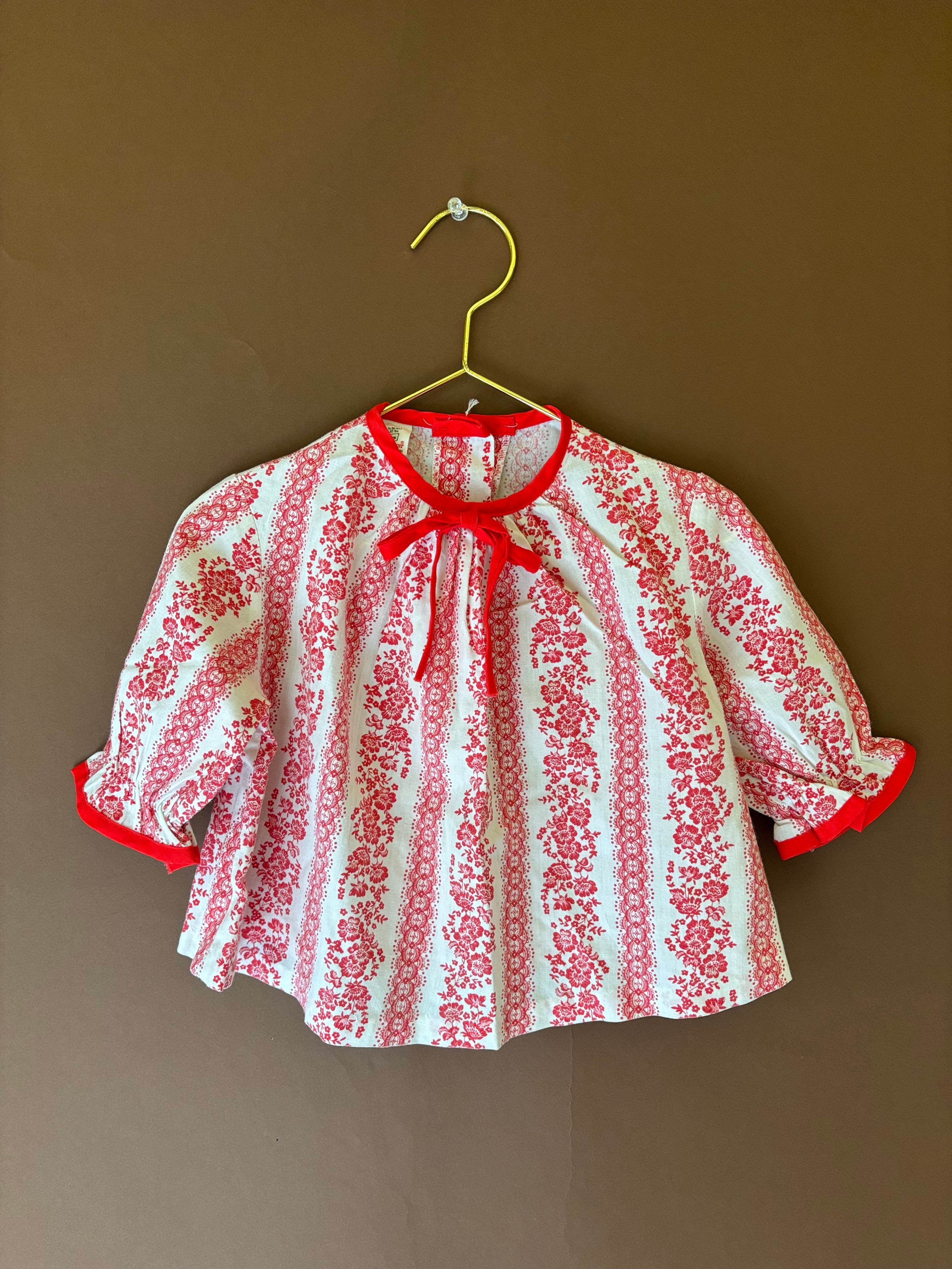 【KIDS vintage】garden blouse. about 12-24m