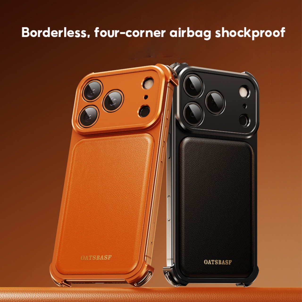 ◆iPhone17 Pro/Pro Max◆ Metal × Genuine Leather Back Panel Phone Case / メタル 本革 レザー バックパネル スマホケース