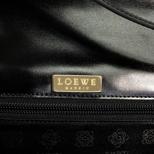 LOEWE ロエベ ショルダーバッグ ブラック ロゴ レザー vintage ヴィンテージ オールド unjut8