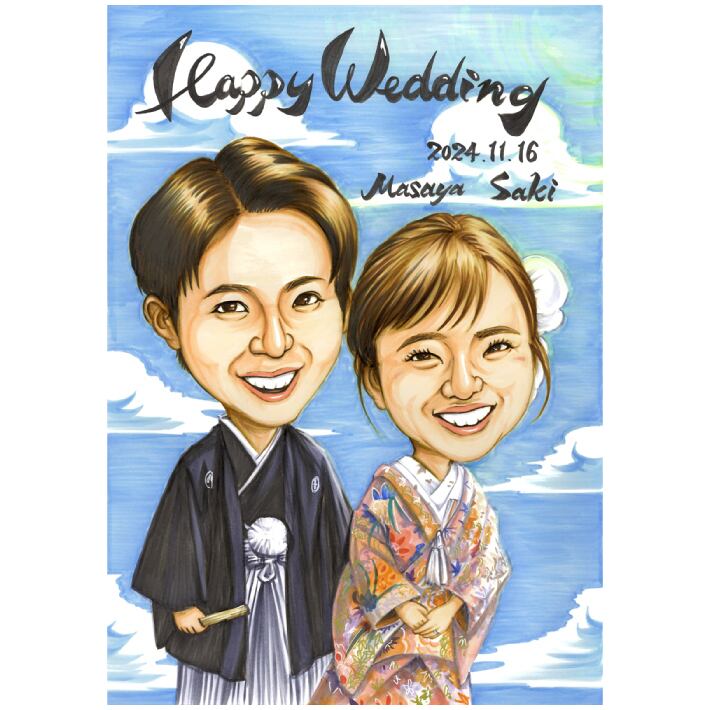 FLVVR73TCM64I様似顔絵専用窓口 似顔絵 イラスト 2人用 B4サイズ(257mm×364mm)専用額縁付 | 福井