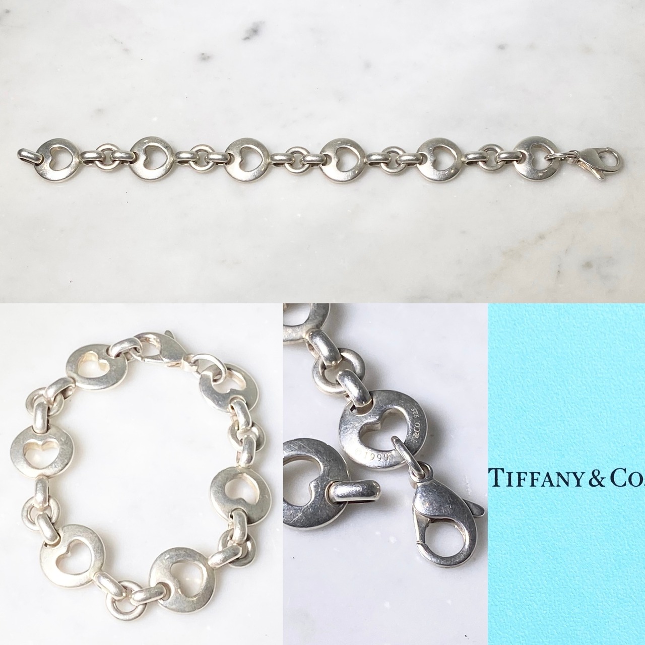 vintage 1999’s TIFFANY link chain bracelet “pierced heart”