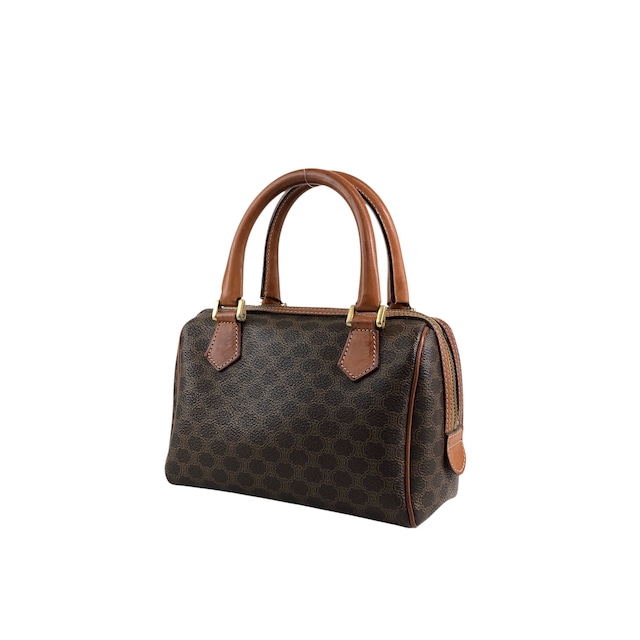 CELINE セリーヌ マカダム ショルダーバッグ ブラウン PVCレザー 2WAY ミニバッグ vintage ヴィンテージ オールド nvyja5