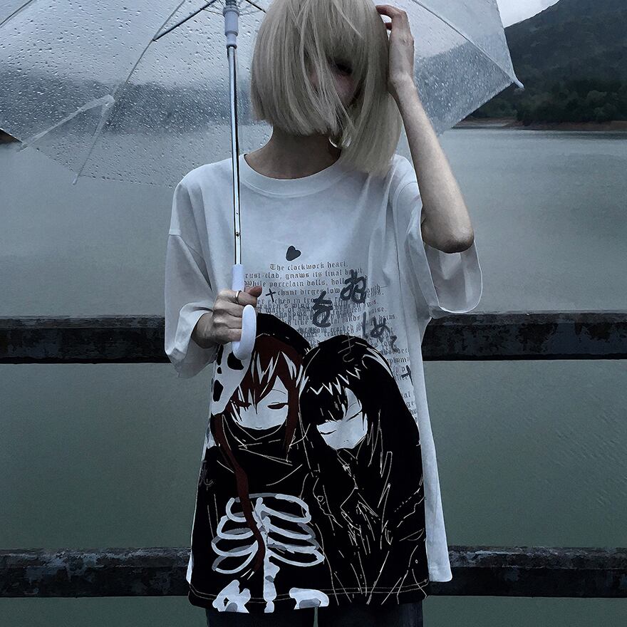 サブカル 服 地雷系 通販 Tシャツ イラスト ロゴ プリント 闇かわいい
