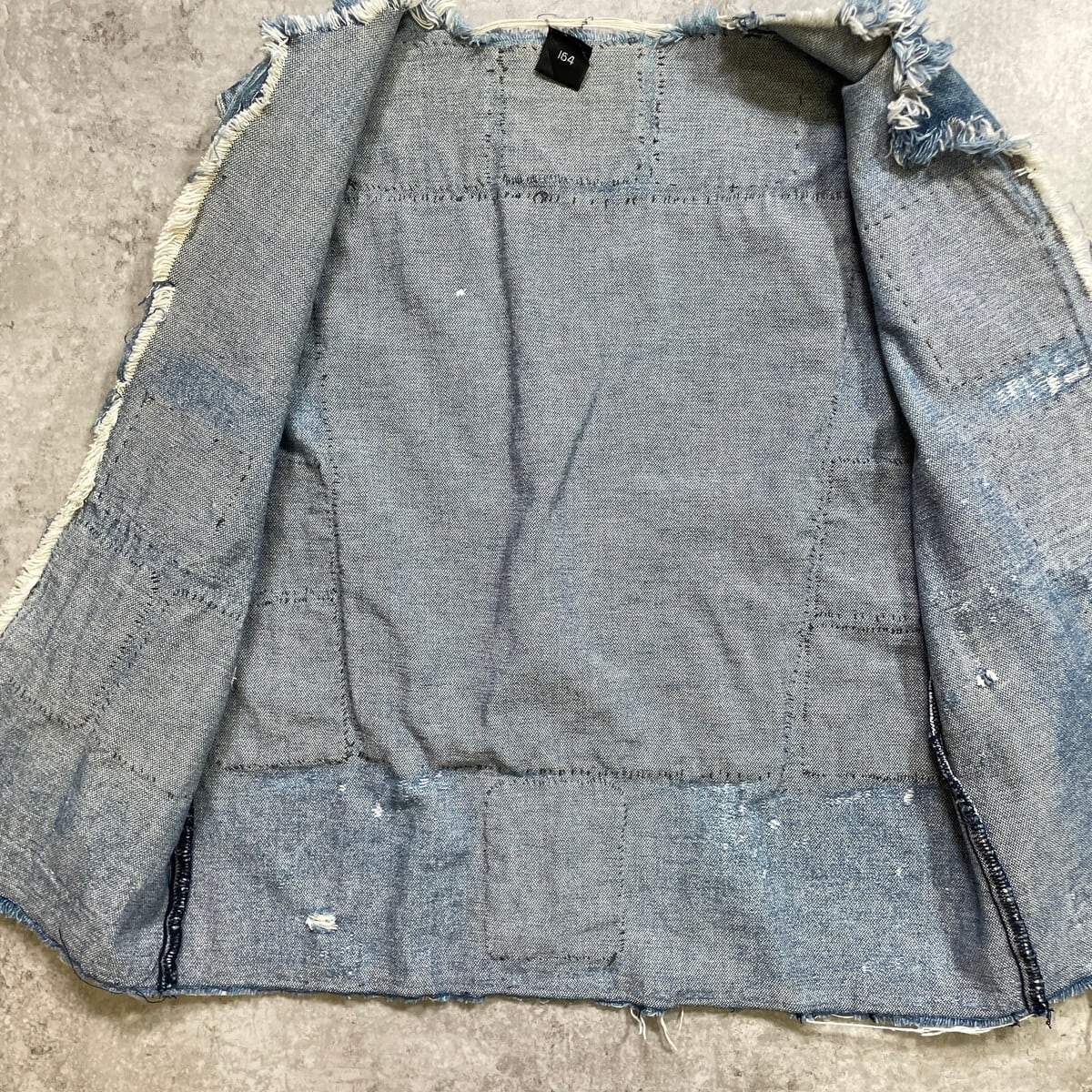 バンド カスタムワッペン付き デニムベスト メンズXS相当 レディース