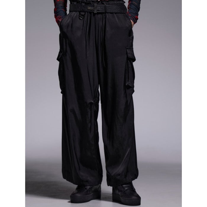 kiryuyrik キリュウキリュウ / Satin Cargo Pants (black) [kiryuyrik