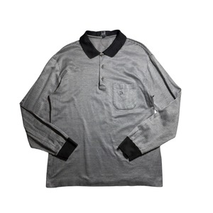 DUNHILL jacquard cotton long sleeves polo shirt