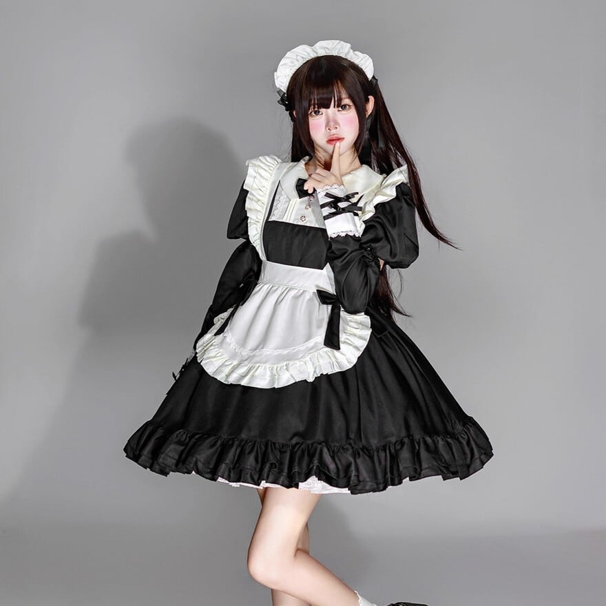 クラロリ セーラー メイド服｜ミニ丈フリルエプロンドレス コンカフェ