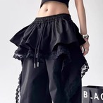 Faux casual pants with lace trim (ME397)