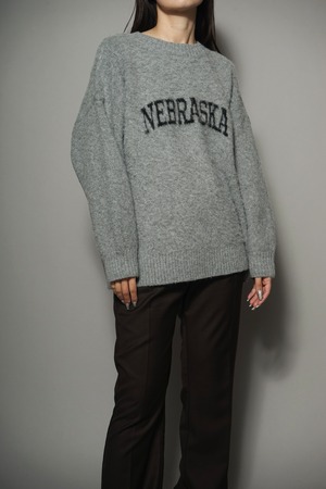 LOGO SHAGGY SWEATER  (GRAY)