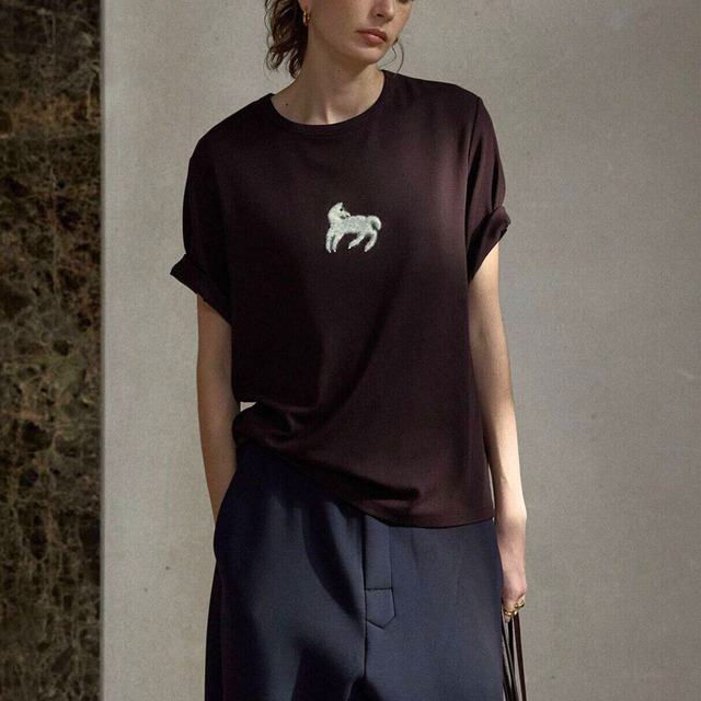 Border oversized t-shirts 【4color】 T4356