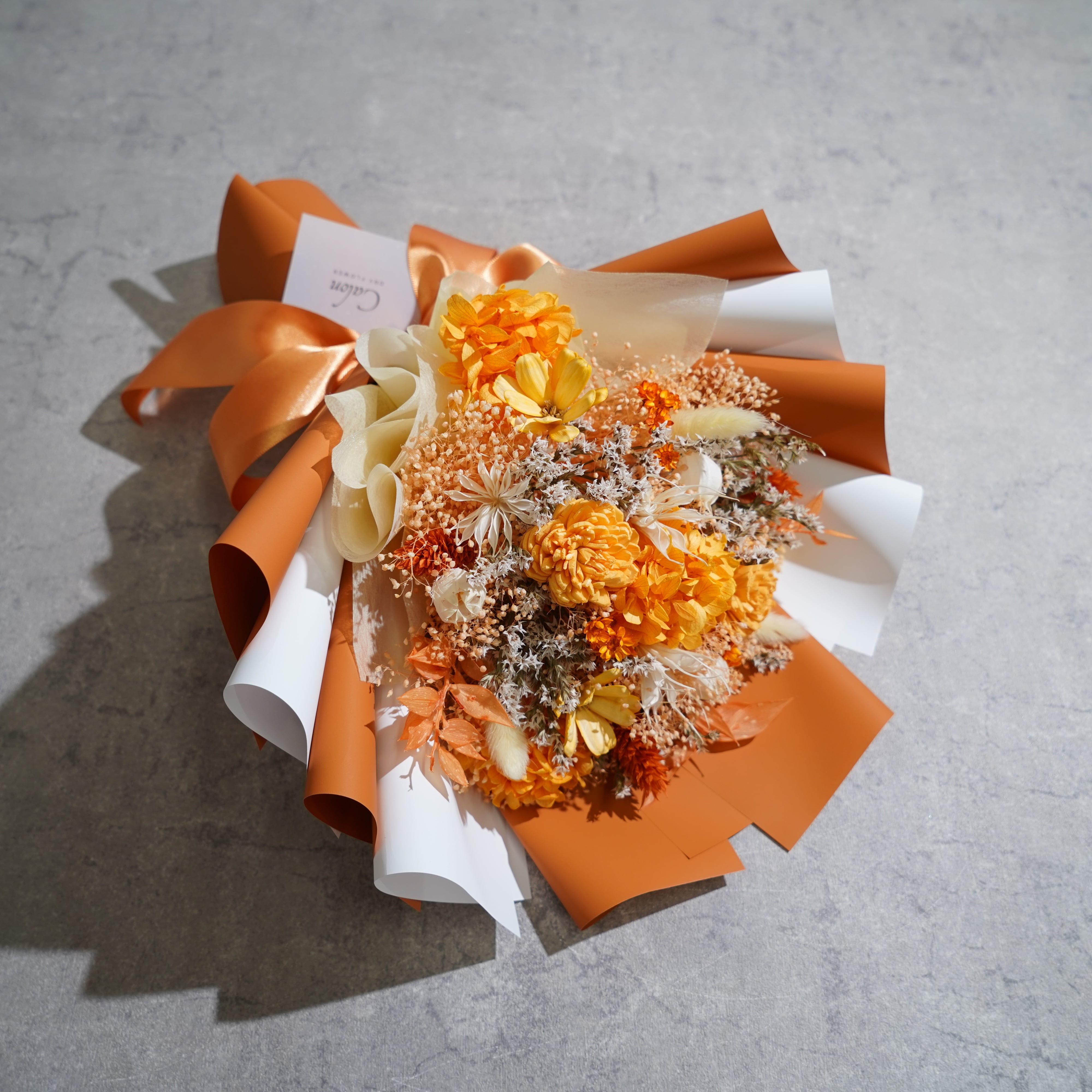 ドライフラワーの花束 Mサイズ オレンジ M-386≪限定1点≫