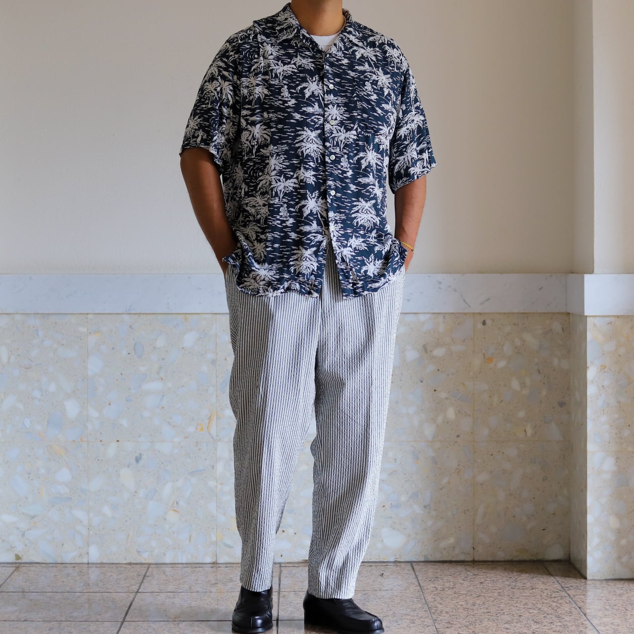 極美品】90s Ralph Lauren special rayon open collar shirt big size