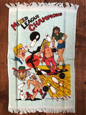 BOWLING TOWEL''MIXED LEAGUE CHAMPIONS"MASTER FUN TOWEL/ボーリングタオル USA 70's ビンテージ